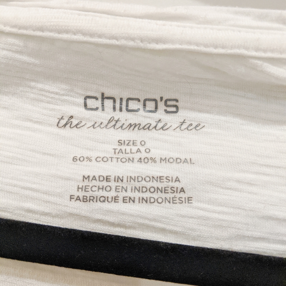 $$$ CHICO'S the ultimate tee white roll up sleeves - Picture 5 of 6